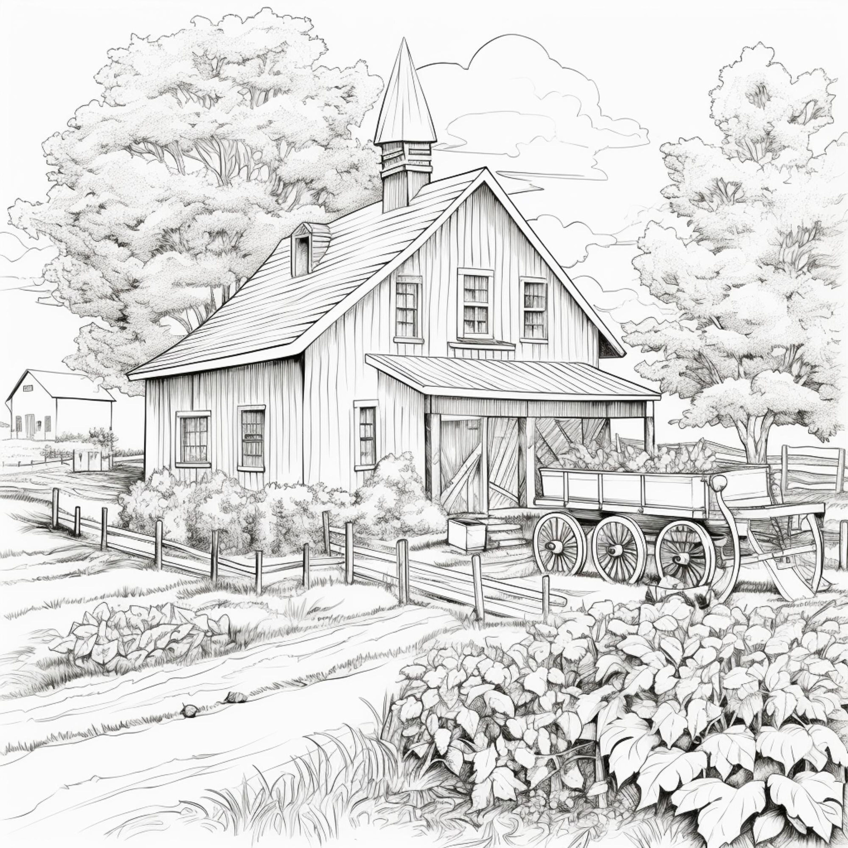 Farm House Coloring Book
