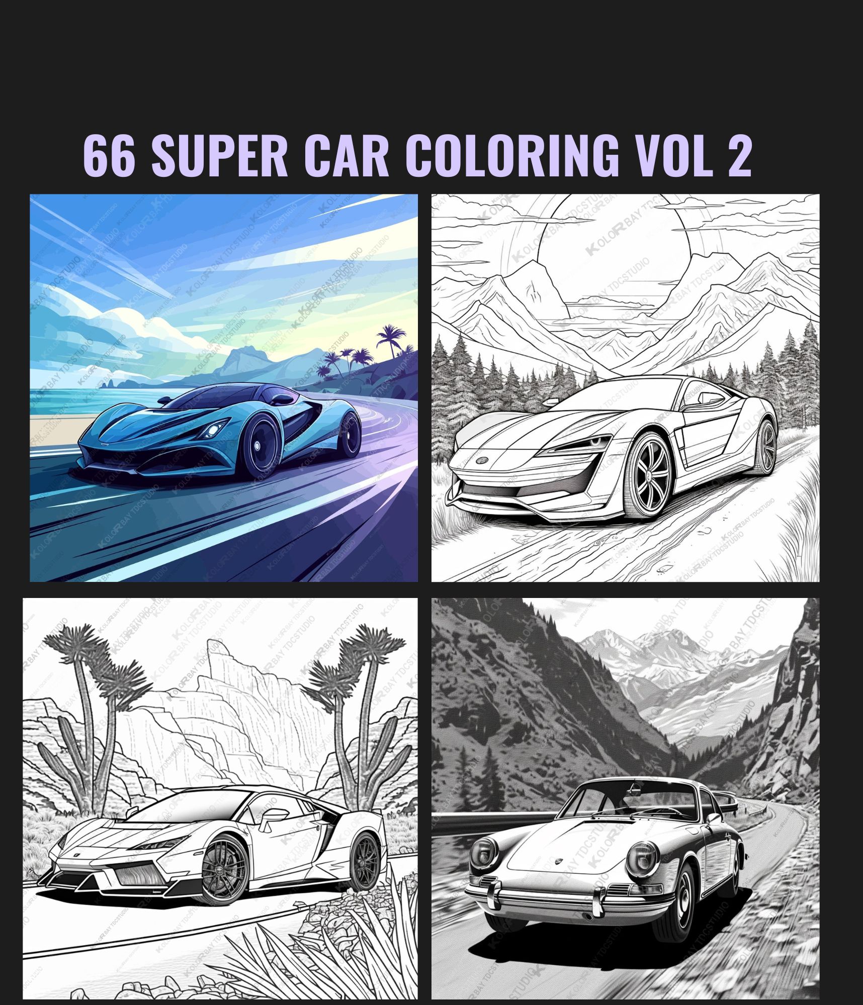 Super Car Coloring Book Volume 2