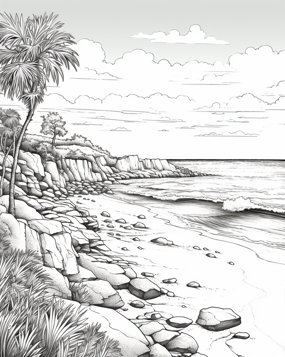 Nature Scenic Coloring Book